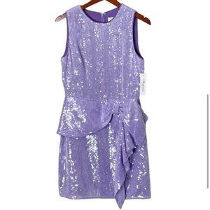 Anthropologie Shoshanna Sequin Bow-Tie Dress Lilac 10